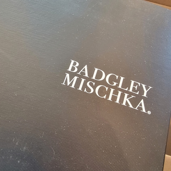 Badgley Mischka Urbana Stiletto Heels Black Metallic Bridal Prom NWT! - Picture 10 of 13